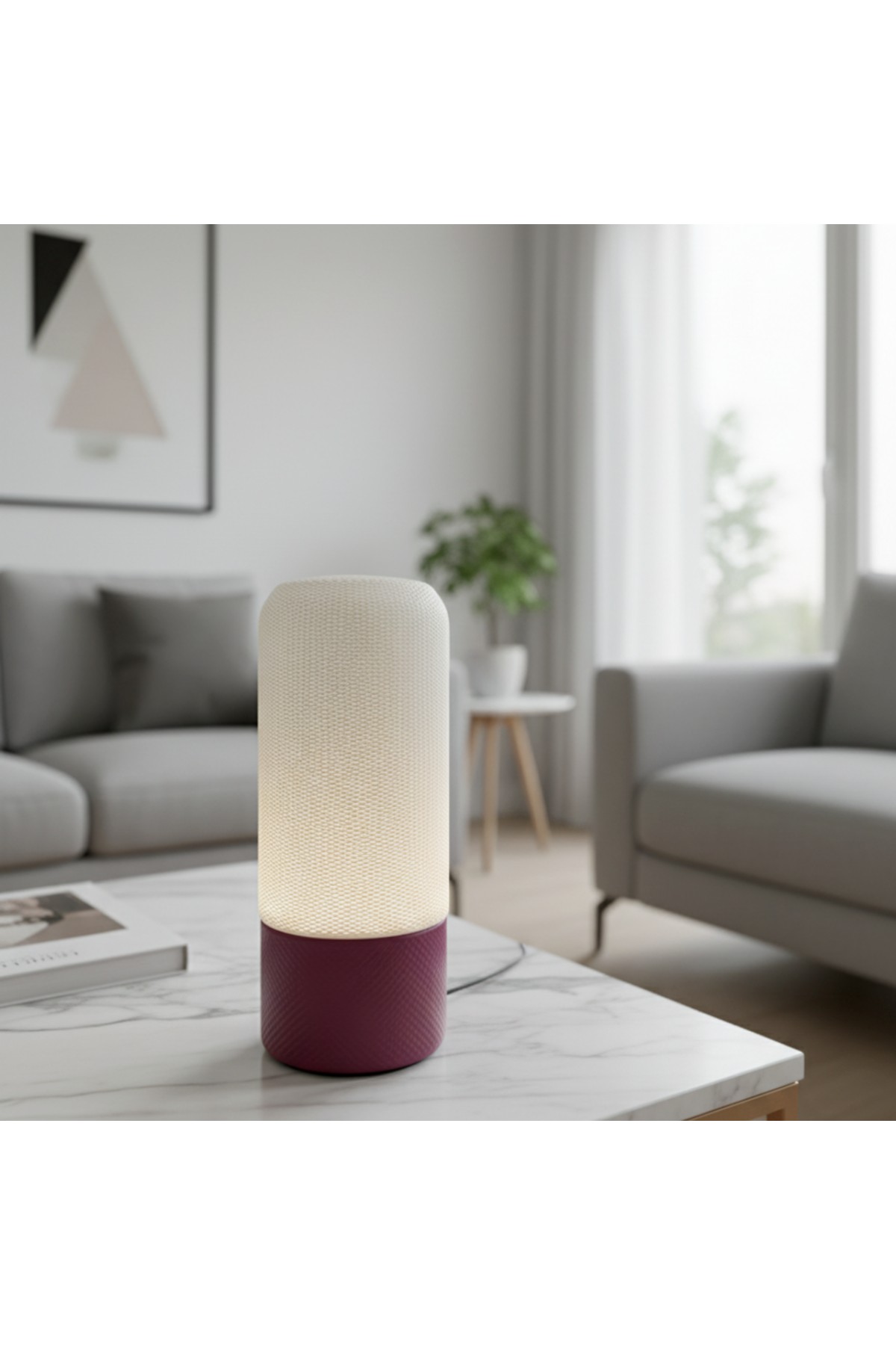 GECE LAMBASI MASA LAMBASI ABAJUR-UZAKTAN KUMANDALI RGB AMPUL VE ANAHTARLI ELEKTRİK KABLOLU DUY DAHİL