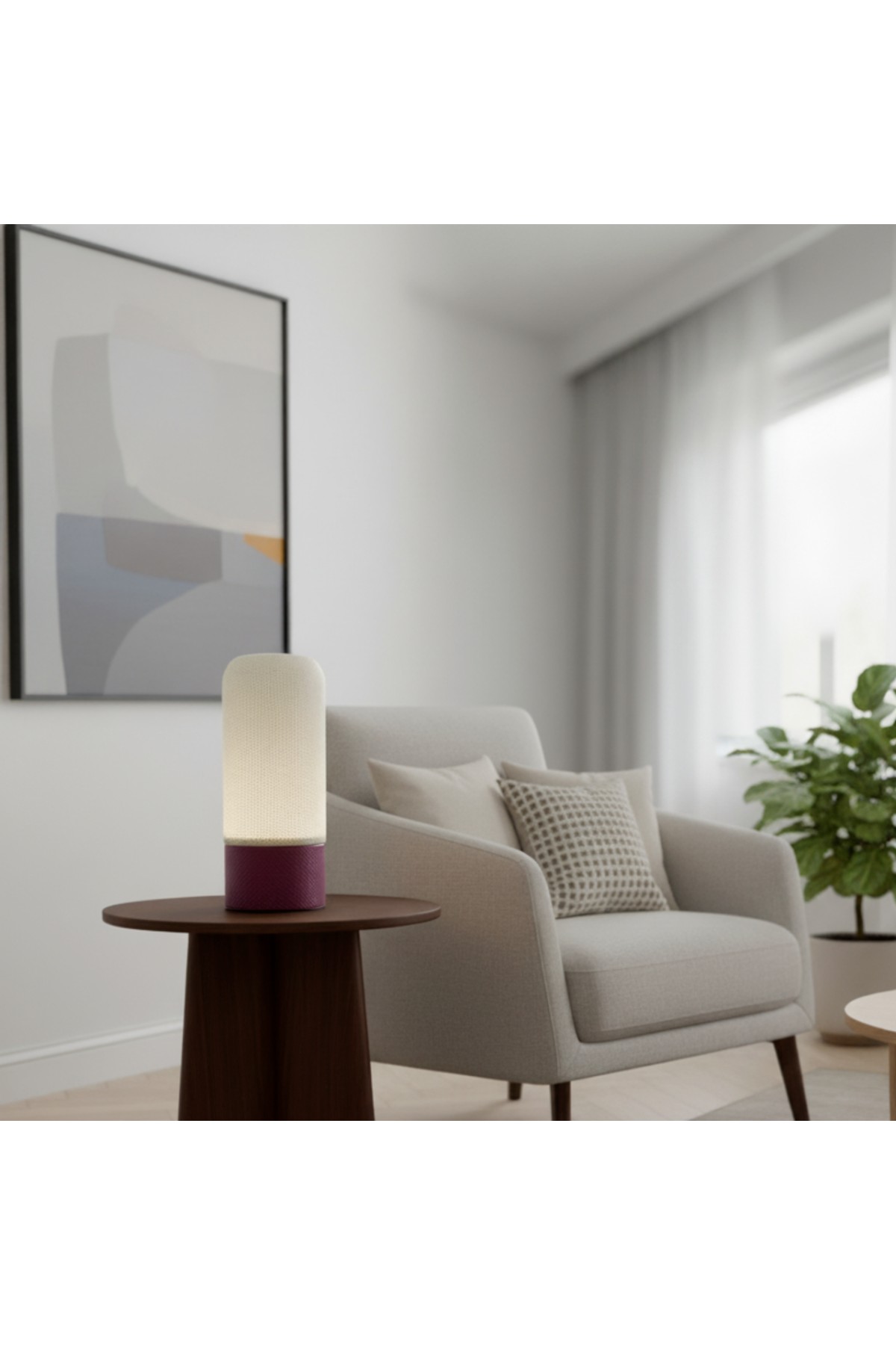 GECE LAMBASI MASA LAMBASI ABAJUR-UZAKTAN KUMANDALI RGB AMPUL VE ANAHTARLI ELEKTRİK KABLOLU DUY DAHİL