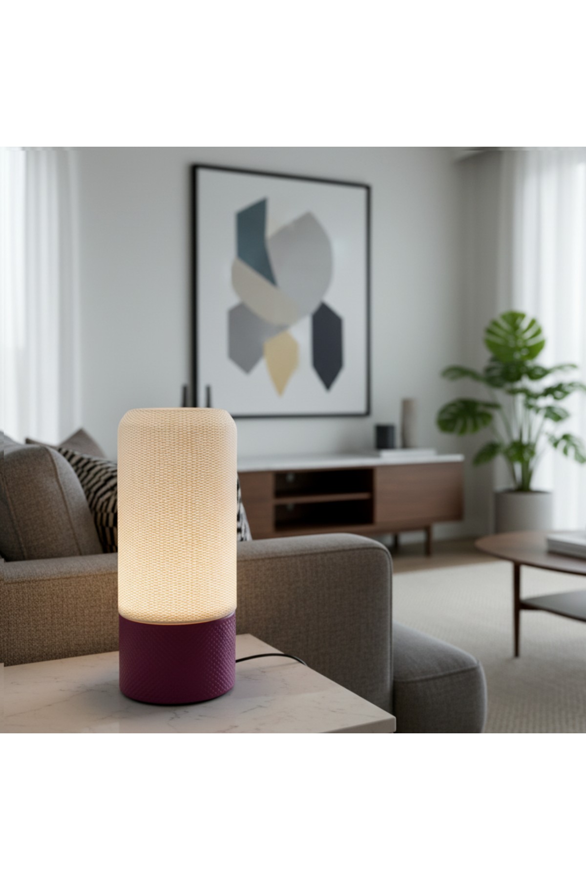 GECE LAMBASI MASA LAMBASI ABAJUR-UZAKTAN KUMANDALI RGB AMPUL VE ANAHTARLI ELEKTRİK KABLOLU DUY DAHİL